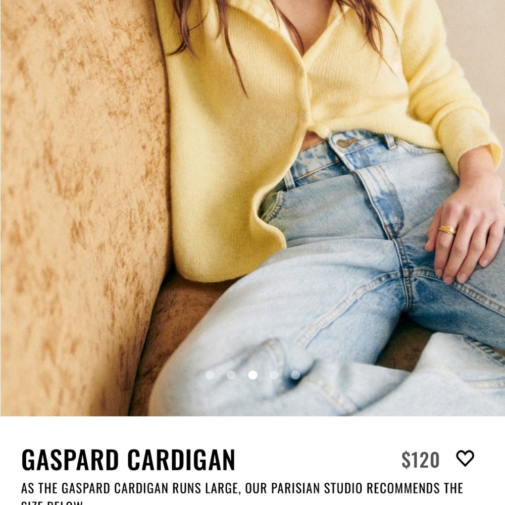Sézane Gaspard Cardigan YELLOW L